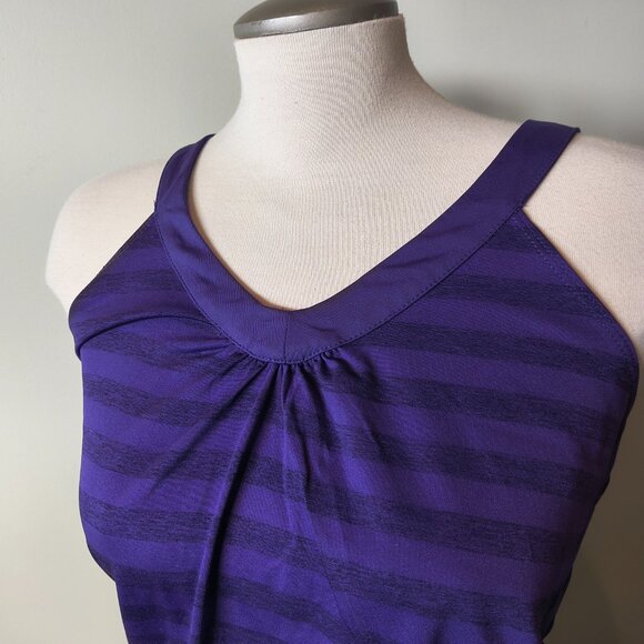 Old Navy Purple Striped Activewear Top - Picture 2 of 6